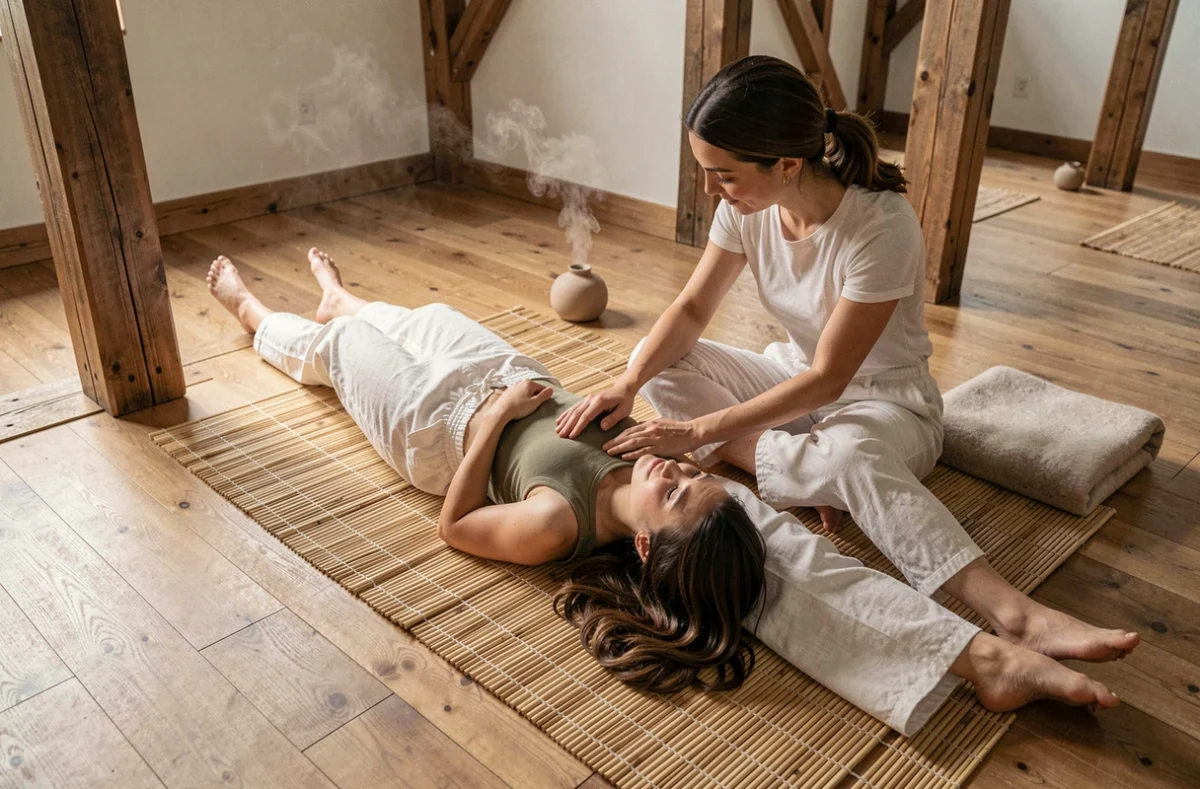 Séance de réflexologie plantaire à domicile pour détendre le système nerveux et réduire le stress
